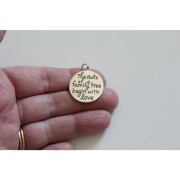 Sterling Silver The Roots of a Family Tree Begin With Love Charm - Picture 2 of 4